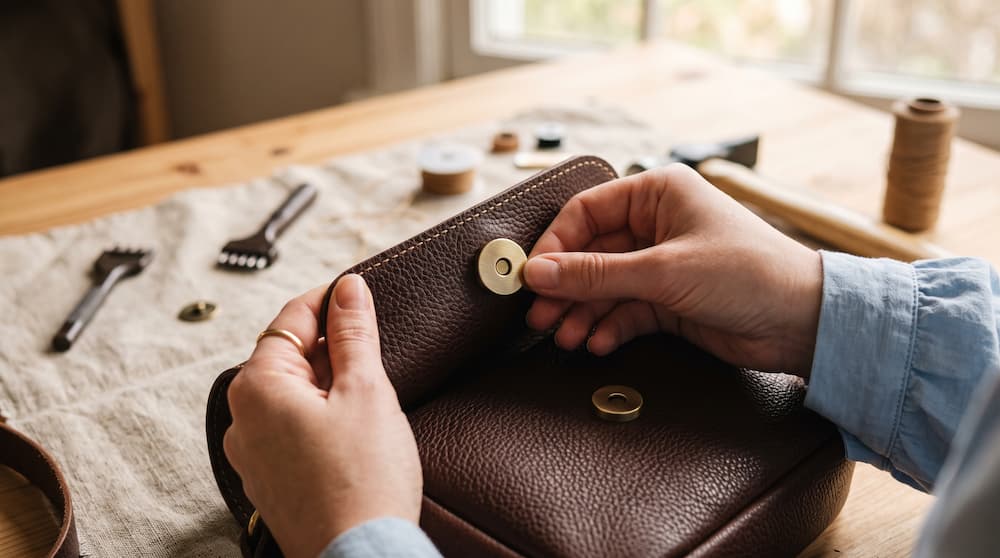 Botão de ímã para bolsa: o detalhe que faz diferença no acabamento da peça